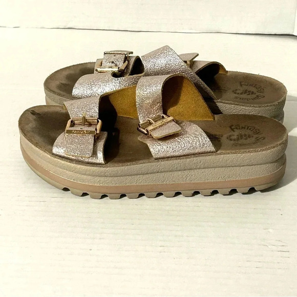 Reef Fantasy Sandals Melanie Flatforms Rose Two Strap Slide Size 37 US 6.5 - Picture 3 of 12